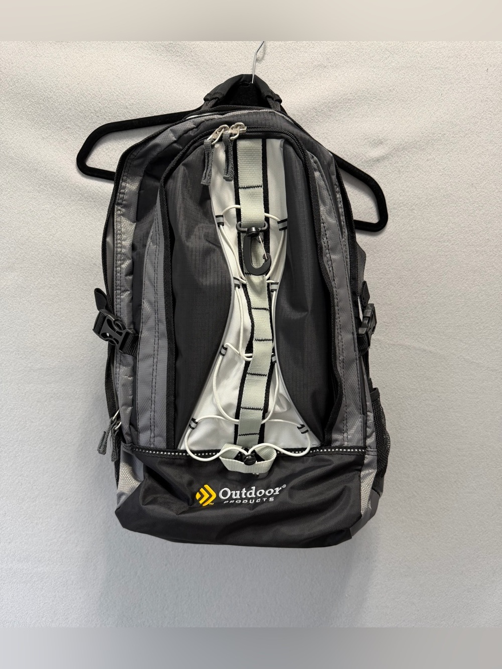 Outdoor Products Vortex 8.0 Hiking Backpack Black Gray 19”x14” Hydration Ready